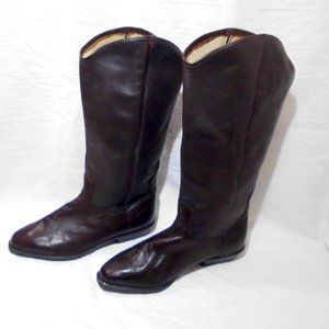 Fabrique Au Canada Brown Leather Mid Calf  Boots